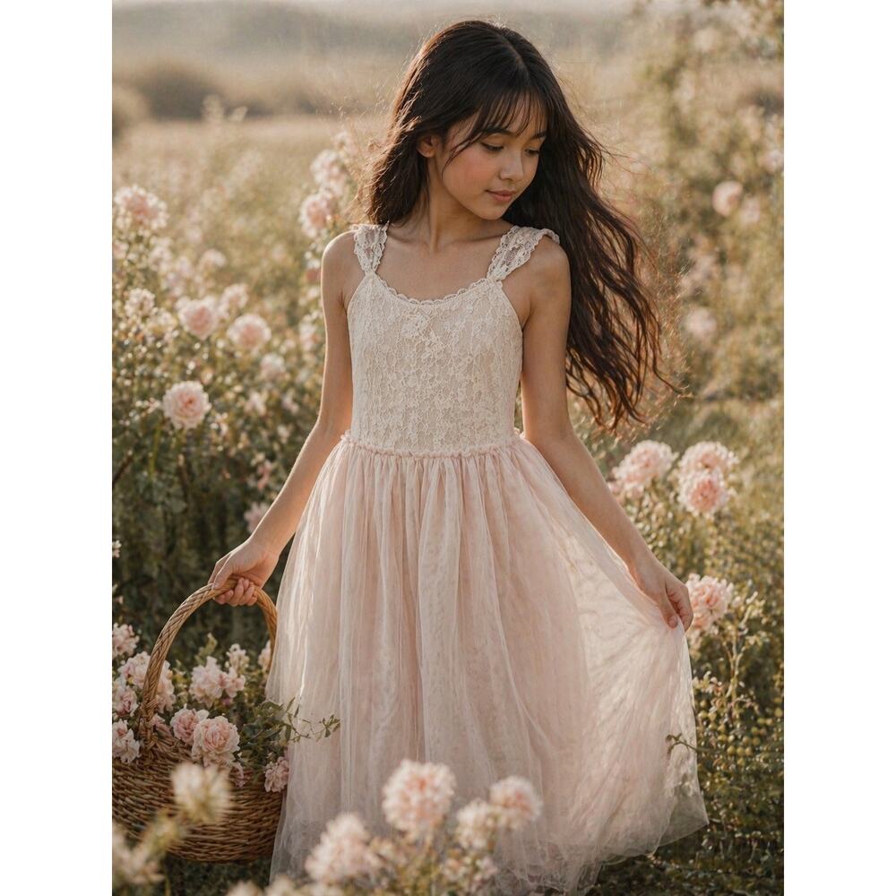 Noralee Ballet Rose Daydreams & Storybook Garden Twirls tulle maxi dress 12yrs